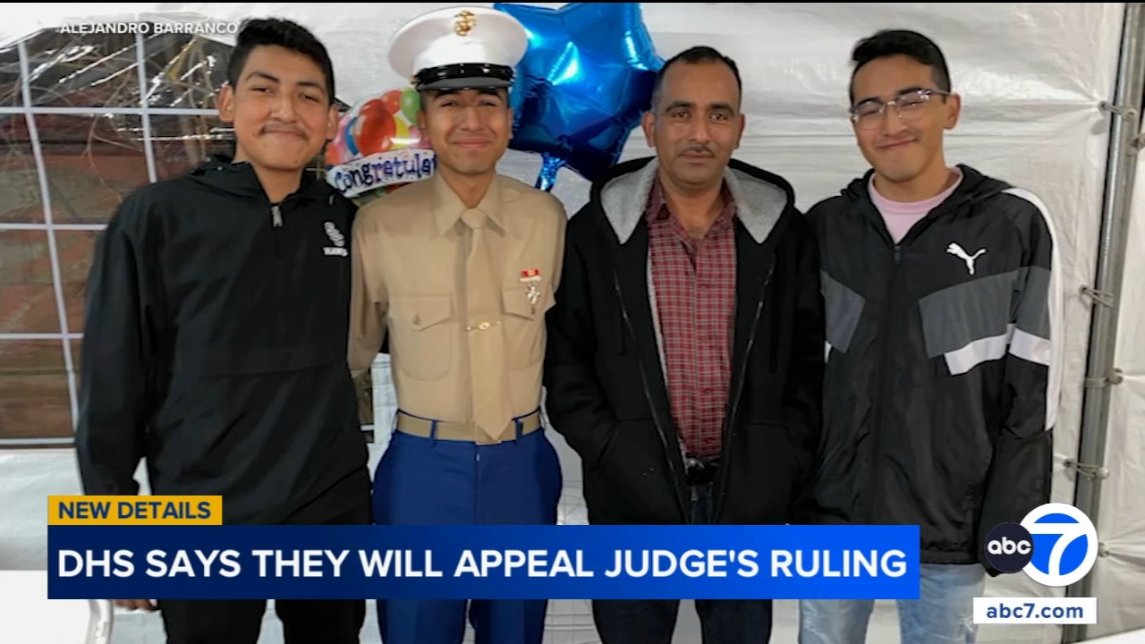 DHS says it will appeal ruling that ended deportation case for OC father of 3 Marines