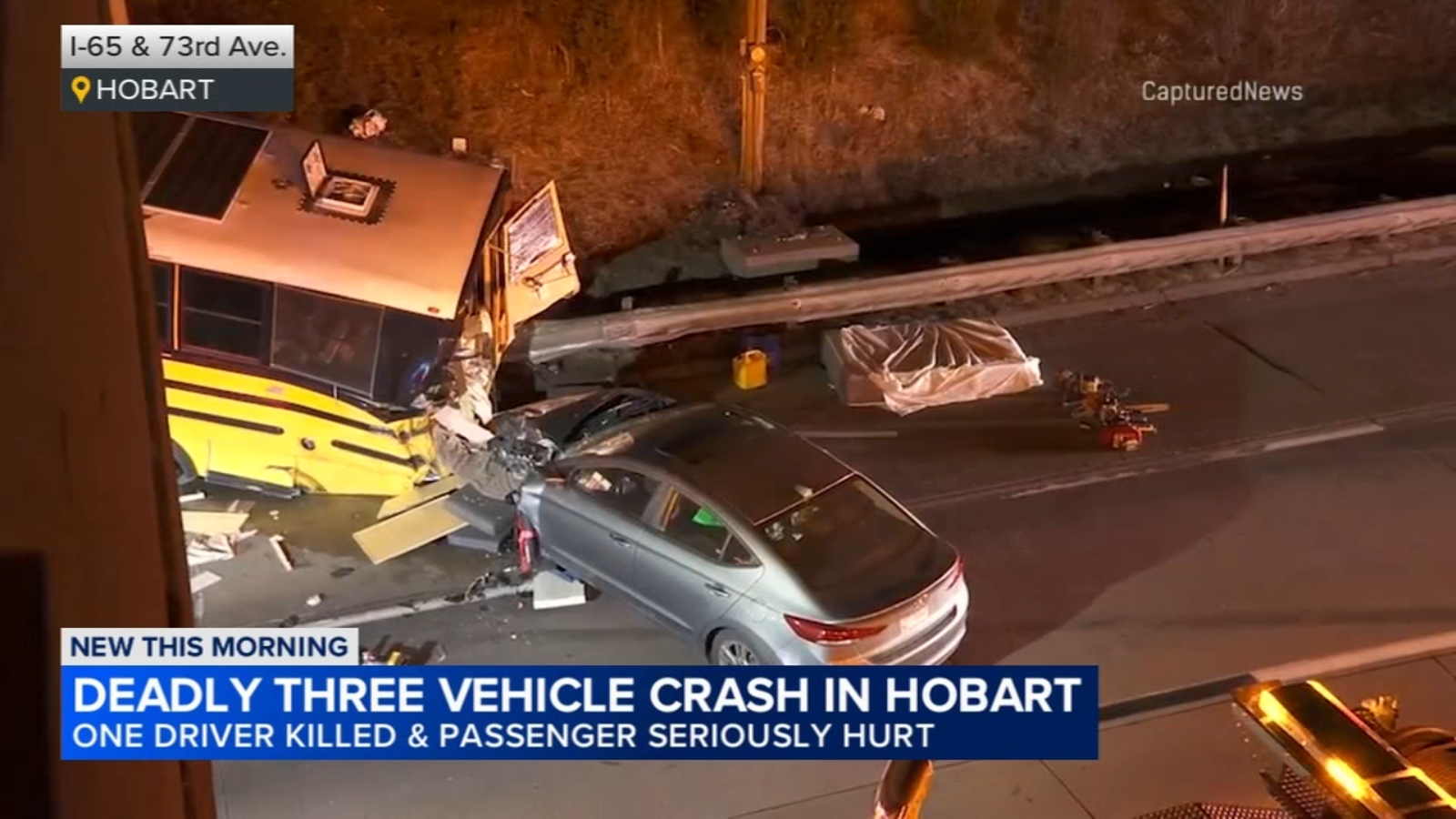 Driver killed in three-vehicle crash on I-65 in Hobart, Indiana State Police say