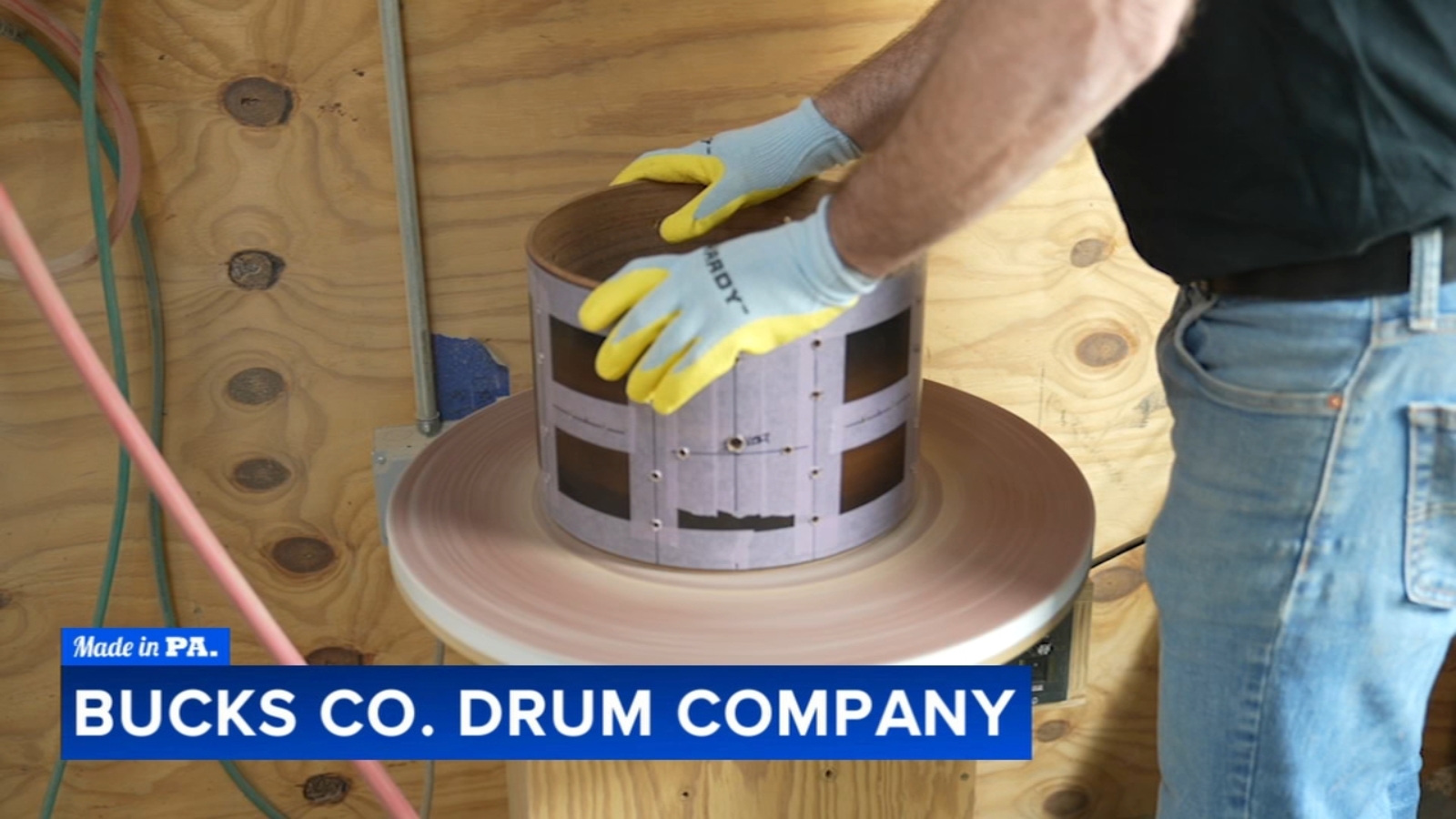 Craftsman builds drums by hand at Bucks County Drum Company