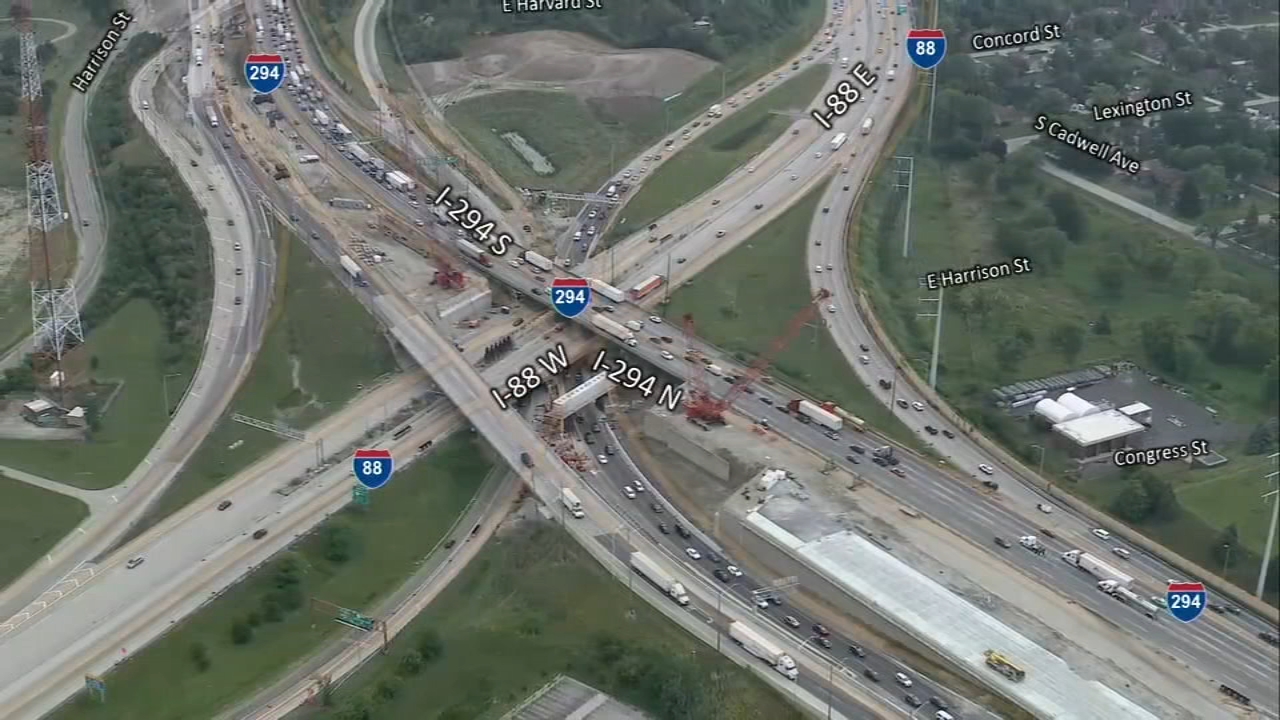 The interchange where I-290 crosses and merges with I-294 and I-88 has the worst congestion, a study found.