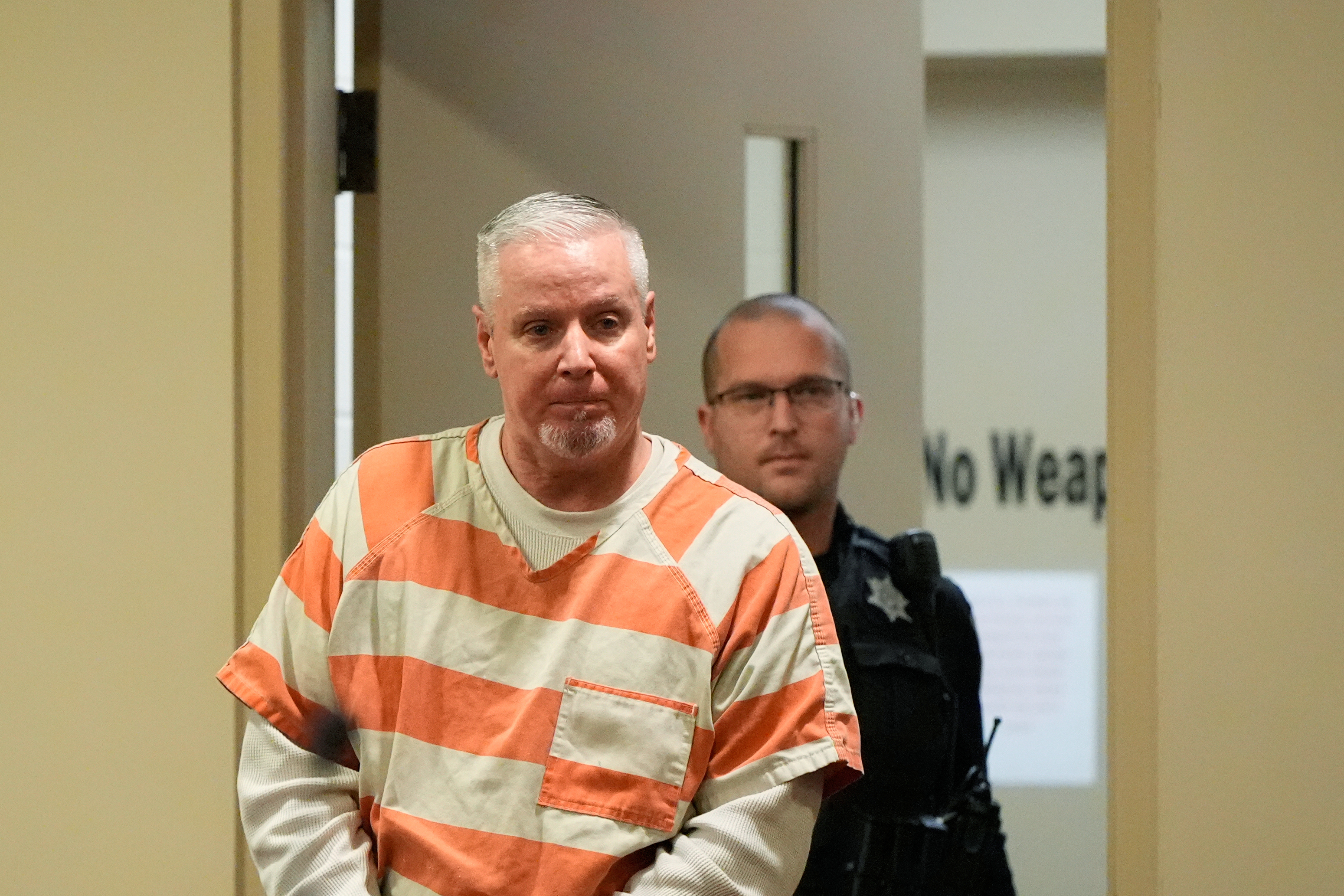 Colin Gray, the father of Apalachee High School shooting suspect Colt Gray, arrives to the courtroom at the Barrow County courthouse on Thursday, Dec. 18, 2025, in Winder,Ga.