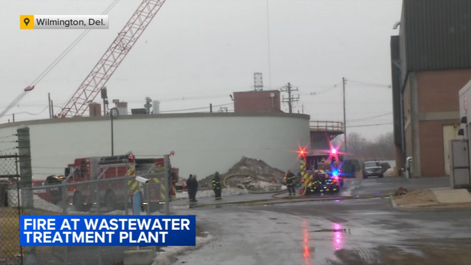 Wastewater treatment plant in Wilmington, Delaware damaged in 2-alarm fire