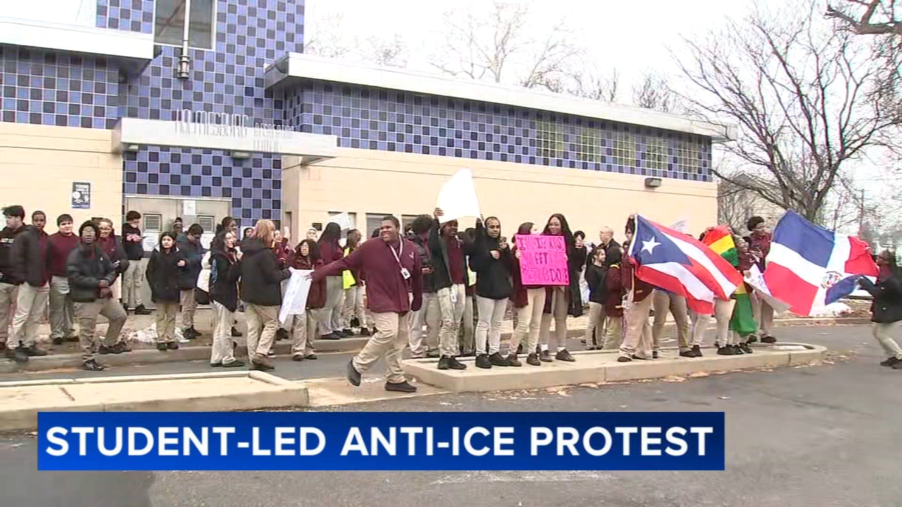 Hundreds of students held a walkout and rally against the tactics of federal immigration agents.