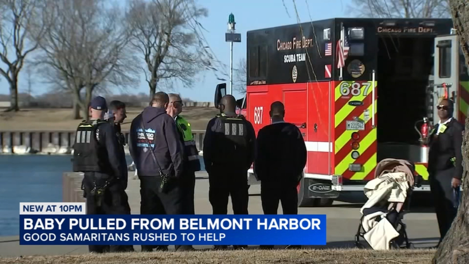 Gust of wind blows baby girl in stroller into Lake Michigan in Chicago, man dives in to save child Gust of wind blows baby girl in stroller into Lake Michigan in Chicago, man dives in to save child