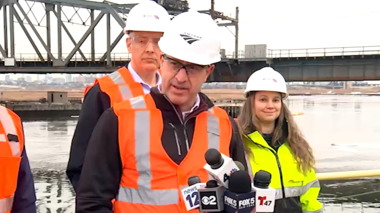 Amtrak, NJ Transit officials give update on Portal Bridge construction project