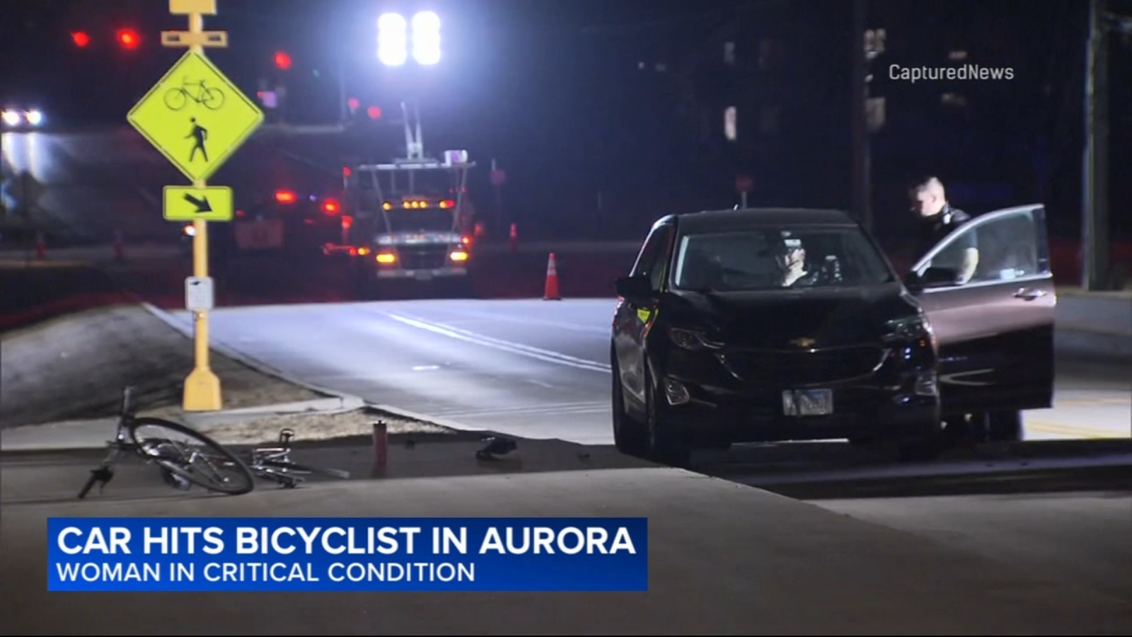 Woman riding bicycle struck by car, critically injured in Aurora ...