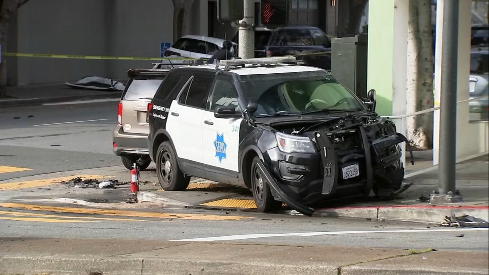 Driver injured after SF police collide with car while in pursuit of another vehicle