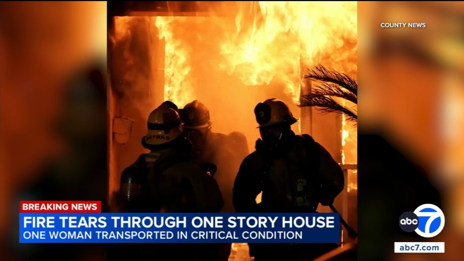 Elderly woman hospitalized in critical condition after fire engulfs home in Long Beach