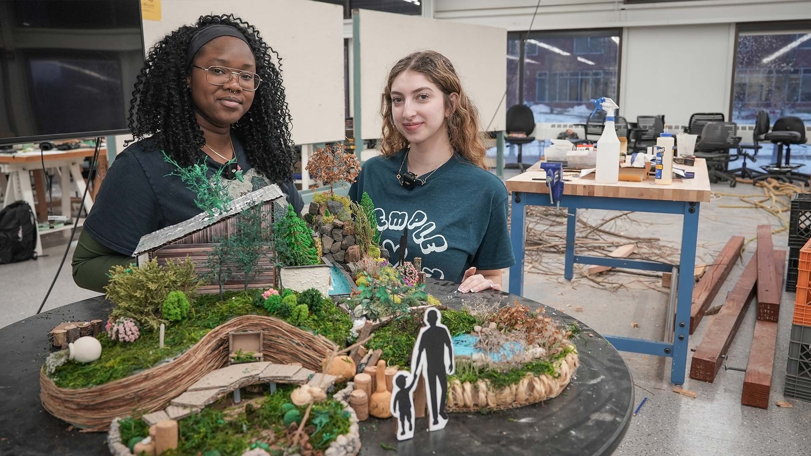 See how Temple students construct their annual exhibit for Philadelphia Flower Show