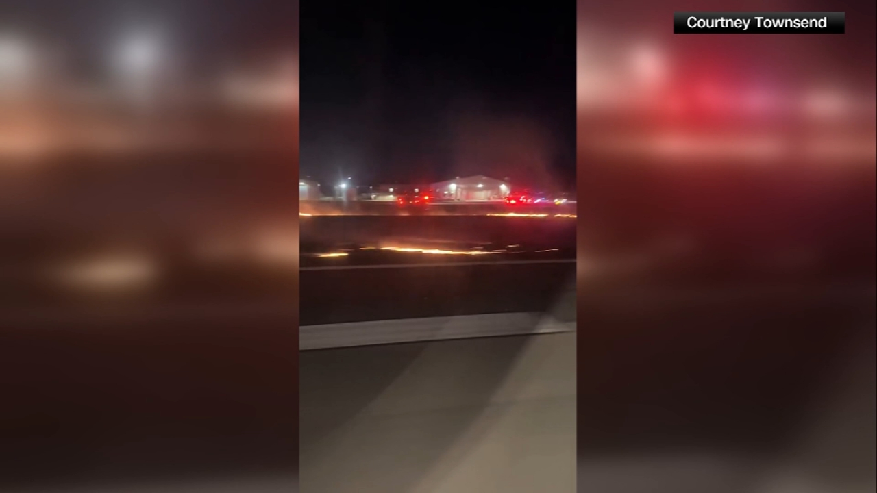 Engine trouble sparks grass fire near Savannah airport | VIDEO