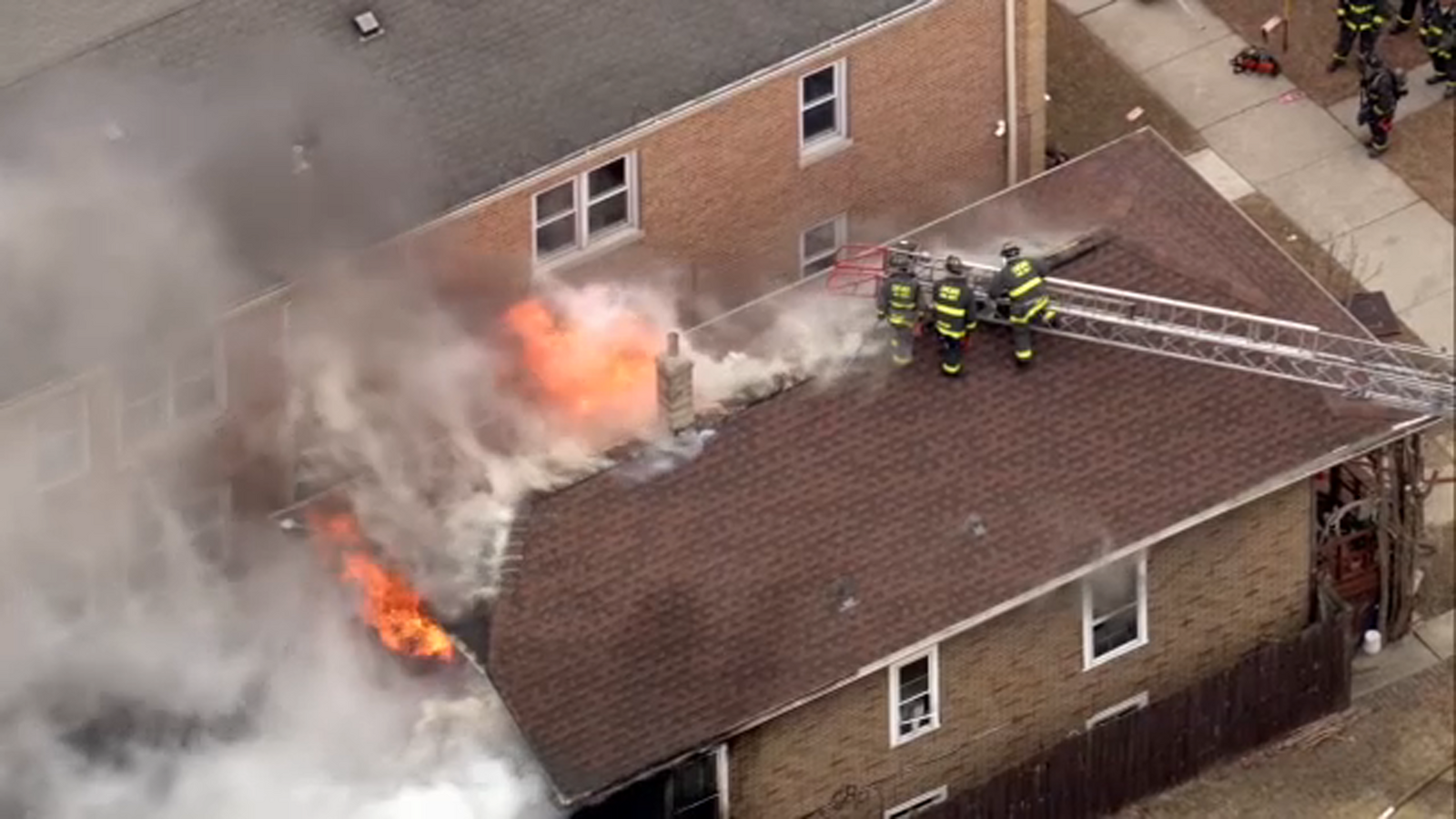 Chicago firefighters battle house fire in Cragin, video shows
