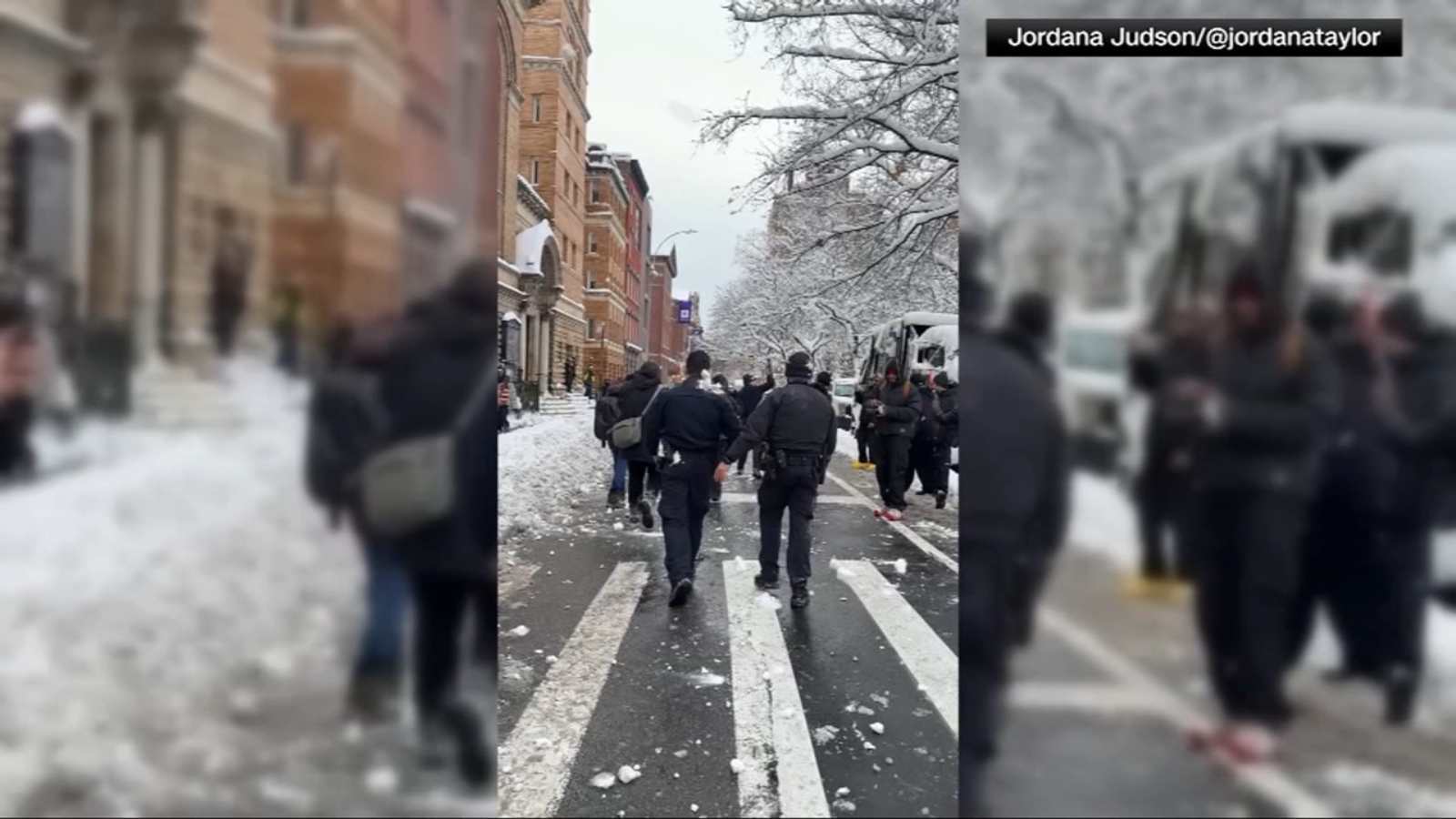 New York City police investigating after cops hit with snowballs during ...