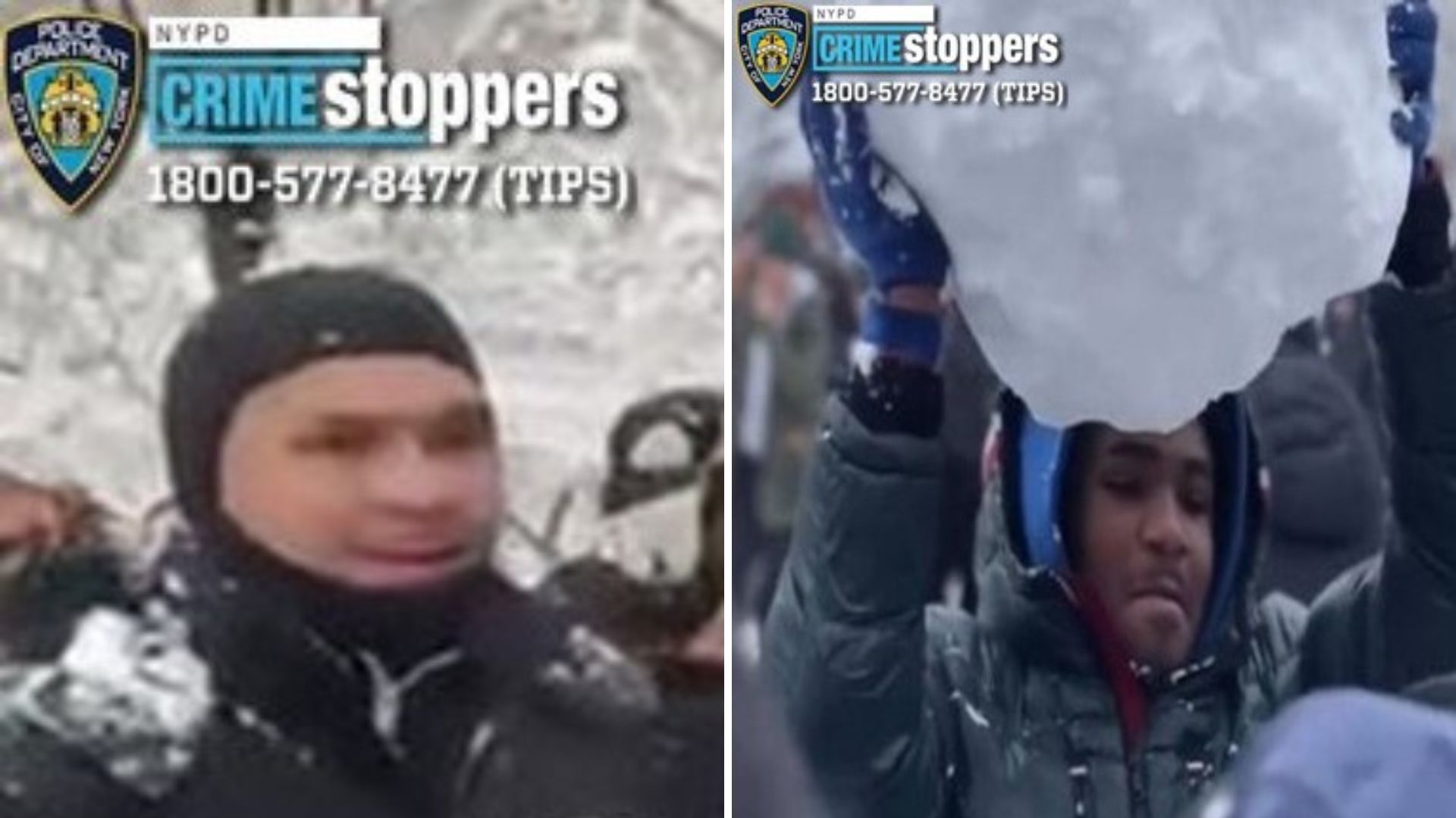 NYPD looking for 2 people after multiple officers hit with snowballs, injured