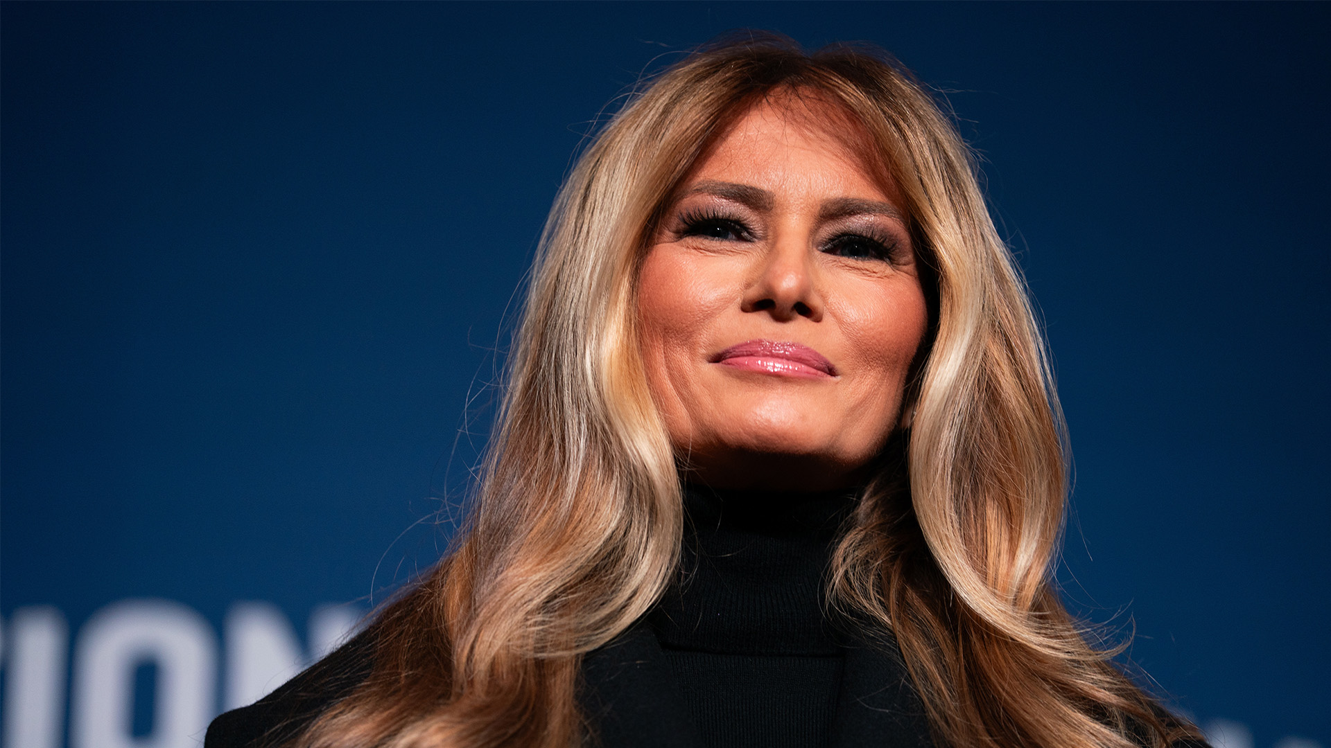 First lady Melania Trump speaks at an event to present her 2025 inaugural ball gown to the Smithsonian National Museum of American History, Friday, Feb. 20, 2026, in Washington.