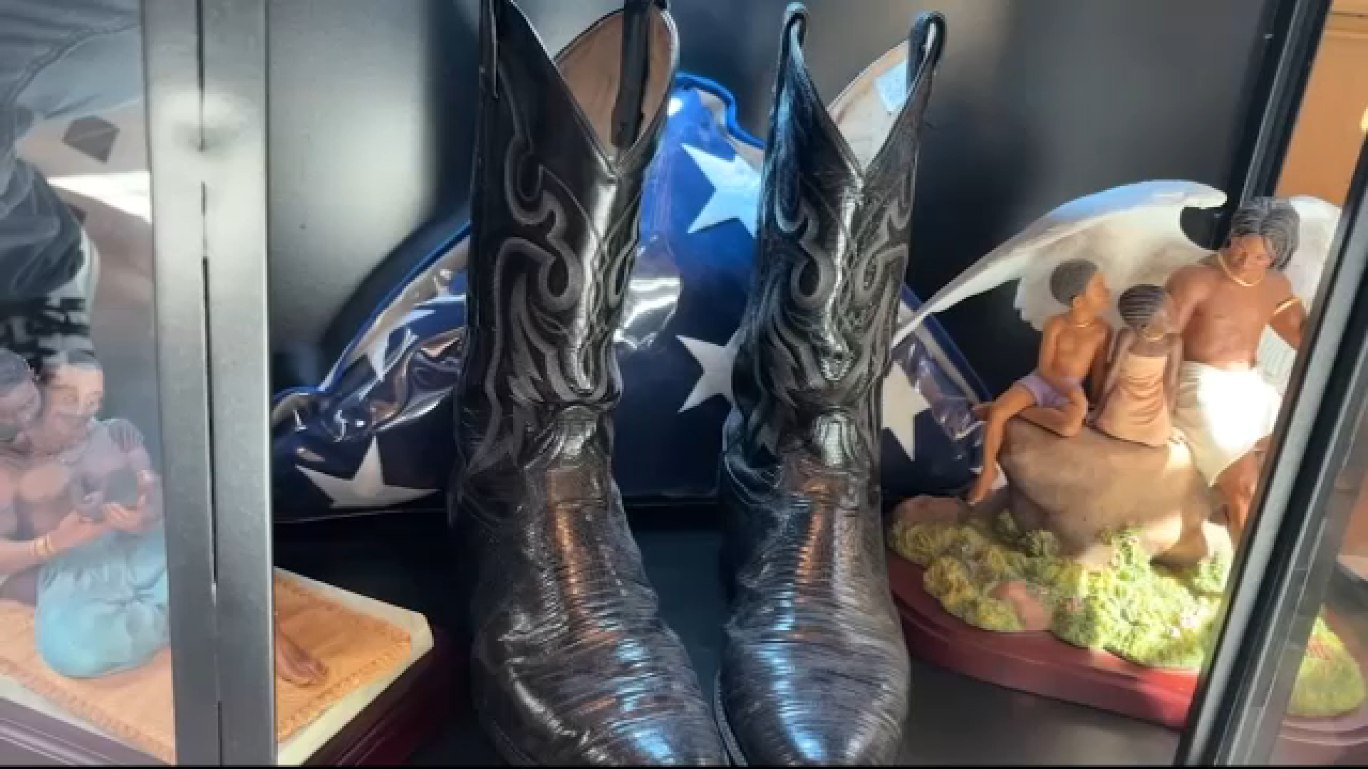 Roderick R. Paige's boots that he would wear in meetings as Secretary of Education.