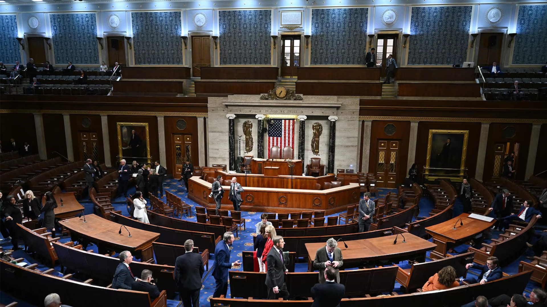 Members of Congress begin to arrive in the House Chamber before President Donald Trump delivers the State of the Union address at the US Capitol in Washington, February 24, 2026.