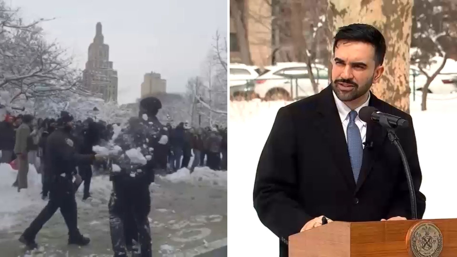 NYPD snowball fight: Zohran Mamdani doubles down, says people who pelted officers should not be charged - ABC7 New York