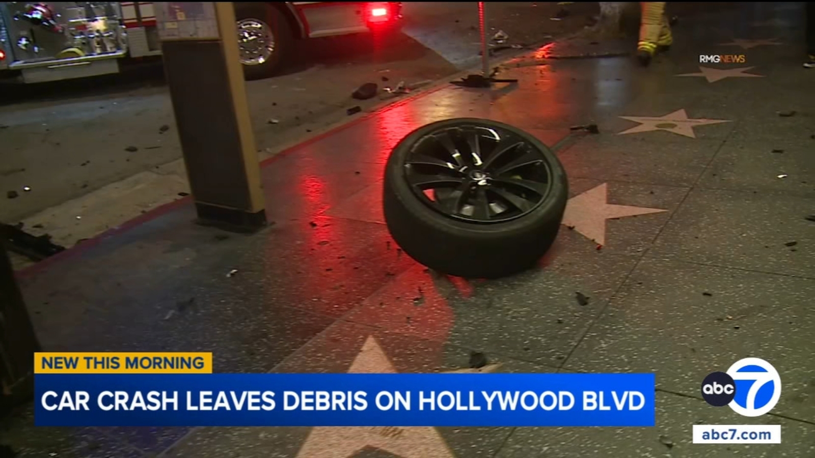 Car crash leaves debris scattered on Hollywood Walk of Fame Car crash leaves debris scattered on Hollywood Walk of Fame