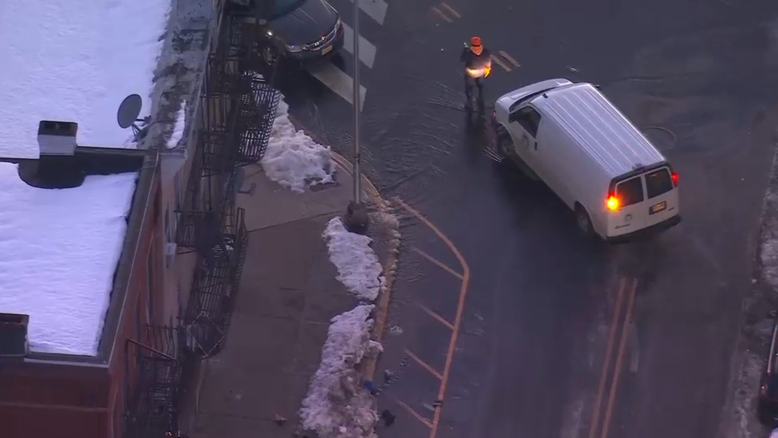 Water main break floods street in Passaic