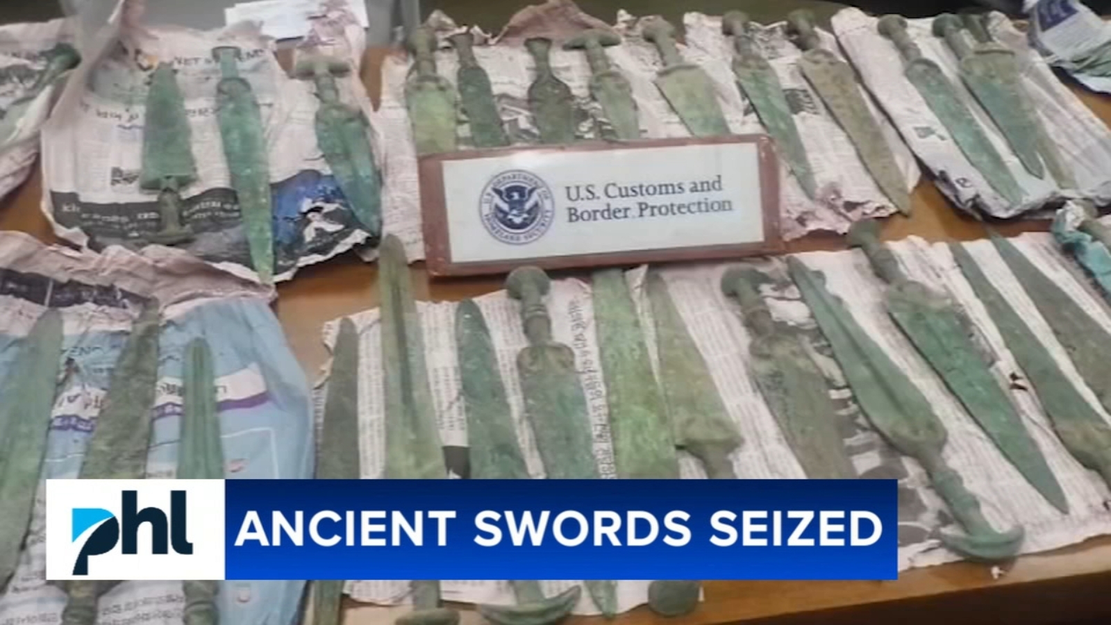 Shipment of Bronze Age era swords, arrowheads seized by Customs and Border Patrol in Pennsylvania