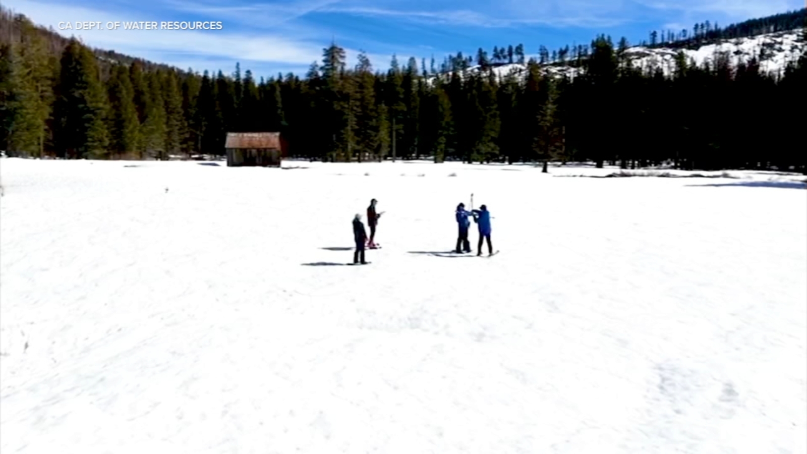 California's snowpack remains below average despite recent storms, survey shows
