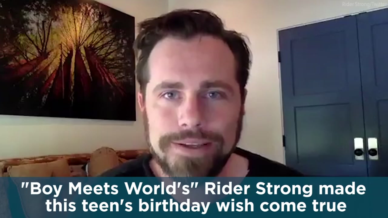 'Boy Meets World' star Rider Strong delivers special birthday message to teen with Down syndrome