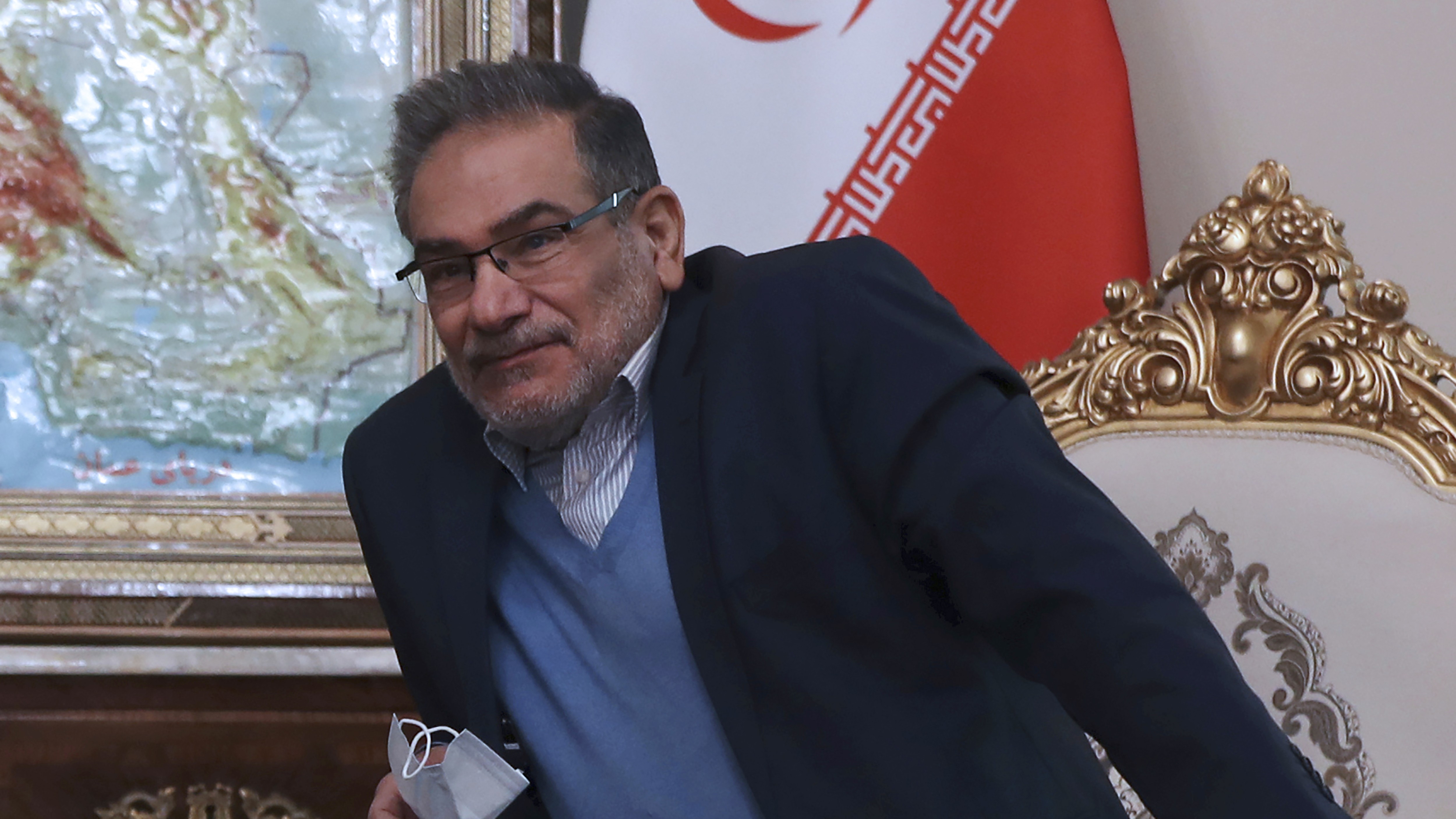 FILE - Ali Shamkhani, the secretary of Iran's Supreme National Security Council, is pictured in Tehran, Iran, on June 12, 2021.