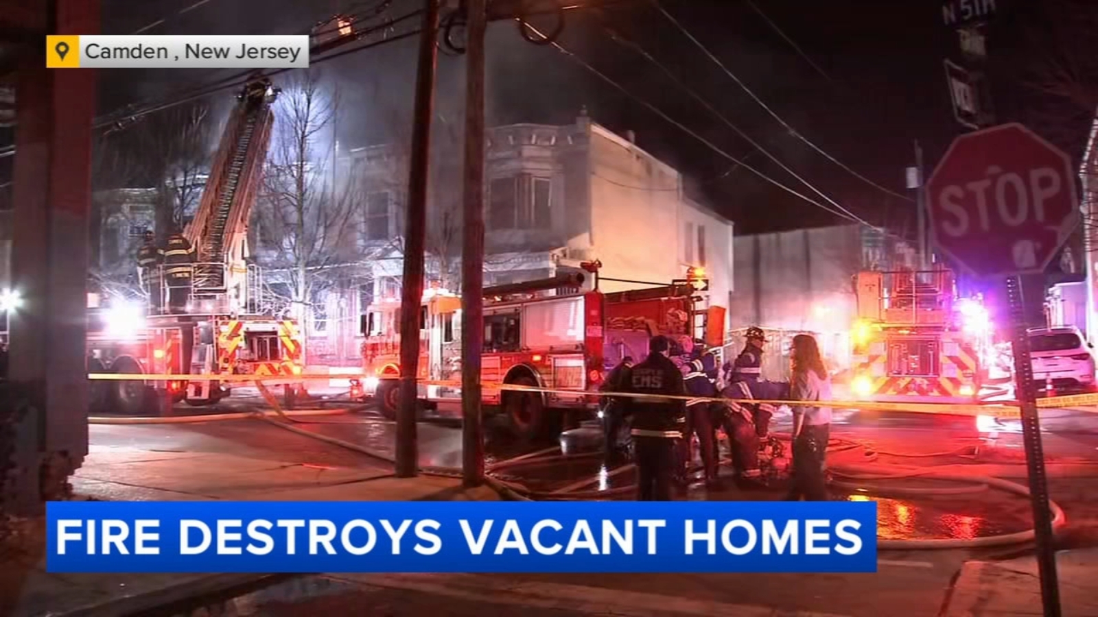 Firefighters battle fire at vacant home in Camden - 6abc Philadelphia
