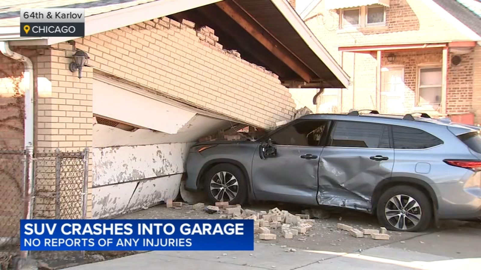 Vehicle crashes into garage in Chicago's West Lawn neighborhood