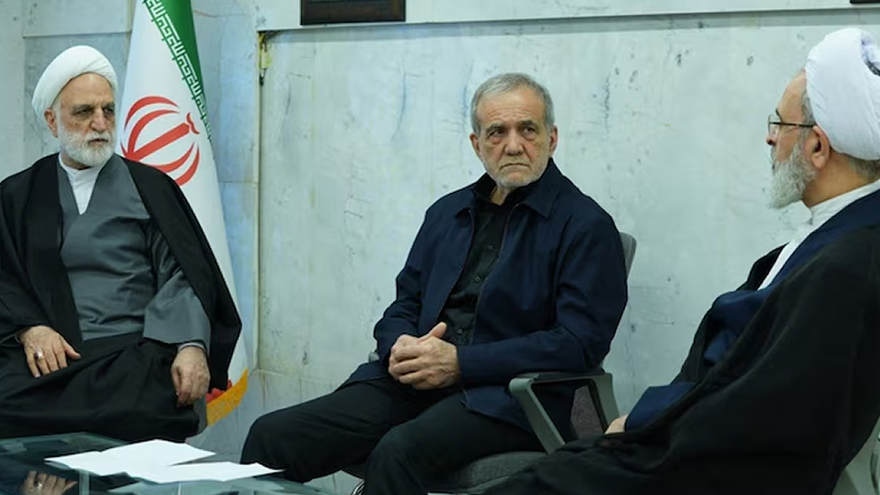 Iranian state media shared a photo of a meeting of the interim leadership council on Sunday.