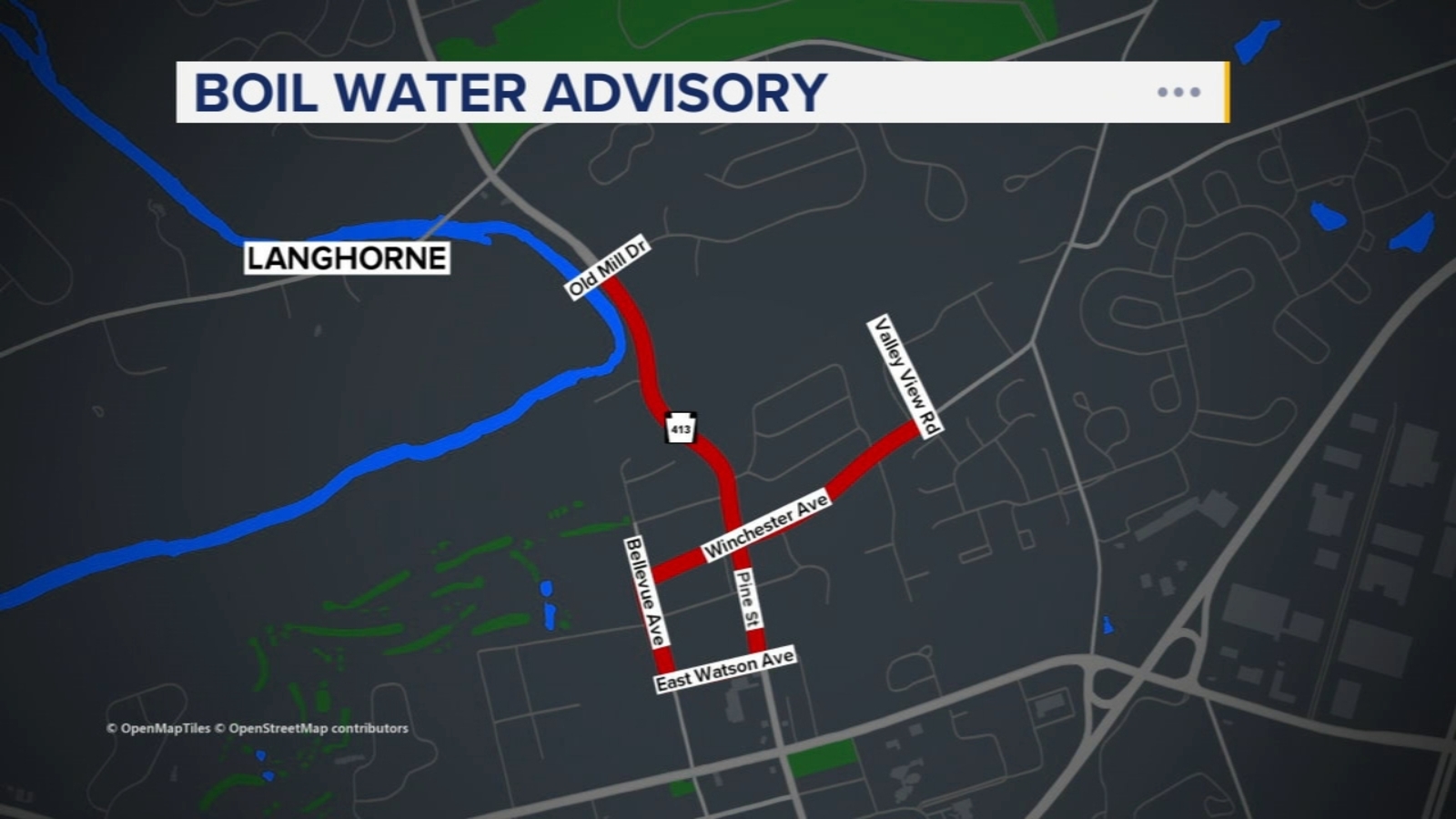 Boil water advisory following water main break in Langhorne, Pennsylvania