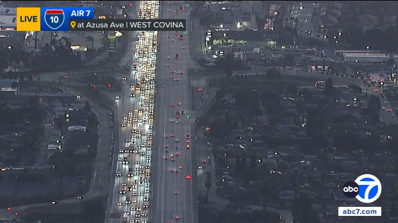 Crash on 10 Freeway temporarily shuts down all EB lanes in West Covina