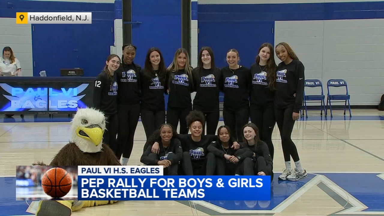 Pep rally for Paul VI High School basketball teams