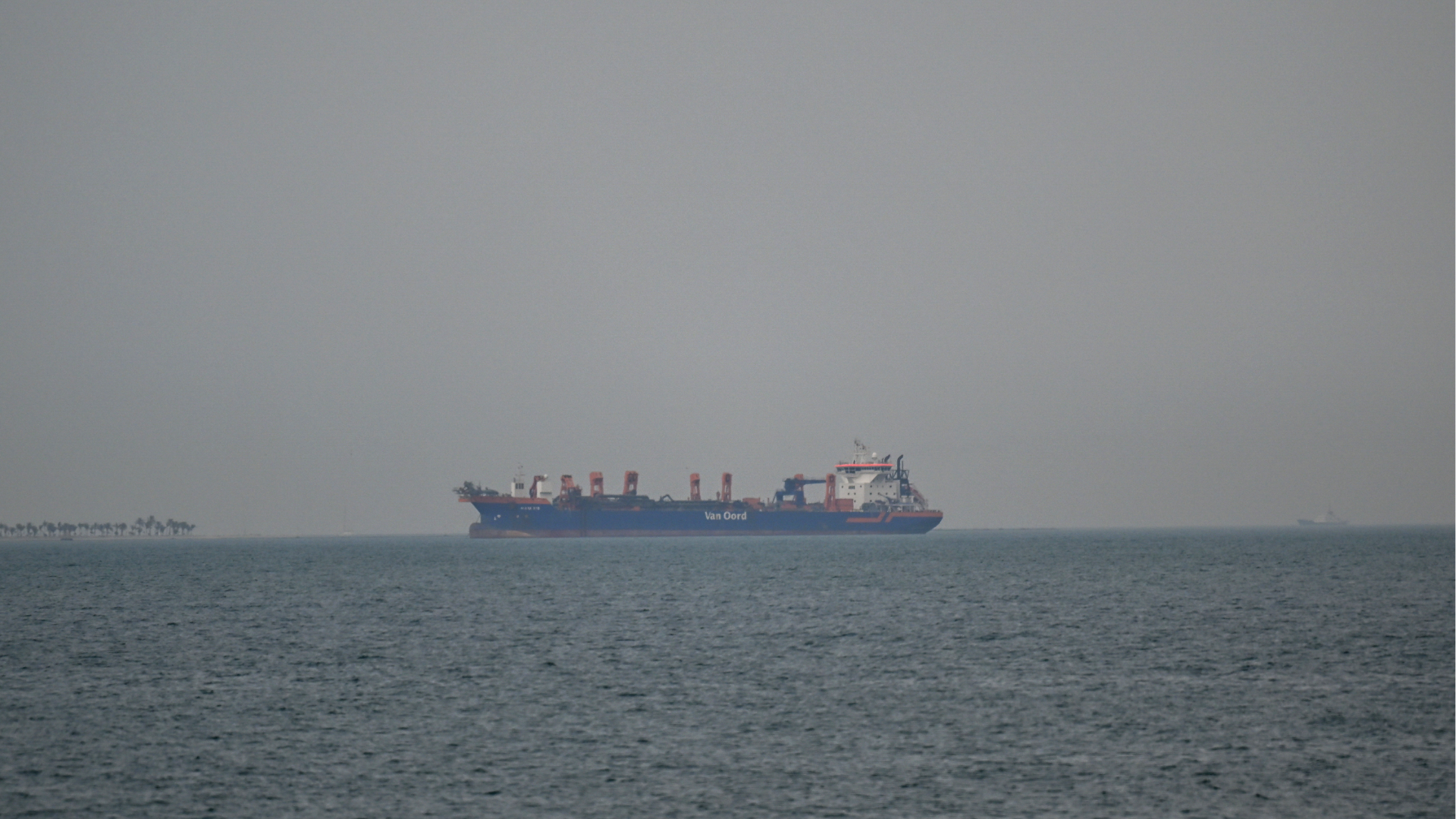 Commercial ships anchor off the coast of the United Arab Emirates due to navigation disruptions in the Strait of Hormuz, Dubai on March 2, 2026.