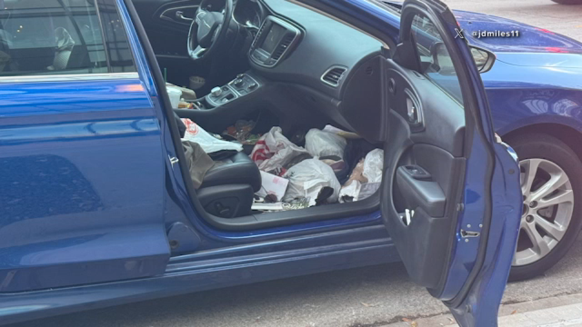ABC13 affiliate station KTVT in Dallas shared images of the car during the traffic stop.