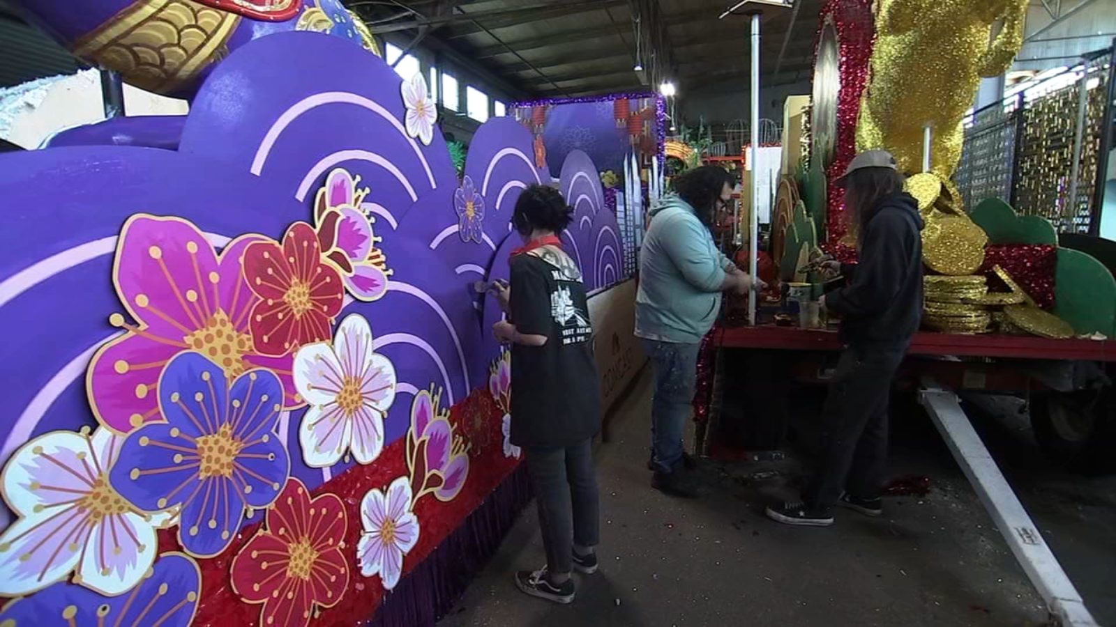 Floats for San Francisco Chinese New Year Parade get finishing touches