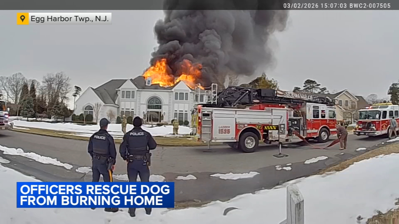 Bodycam video shows officers running into burning South Jersey home to save dog