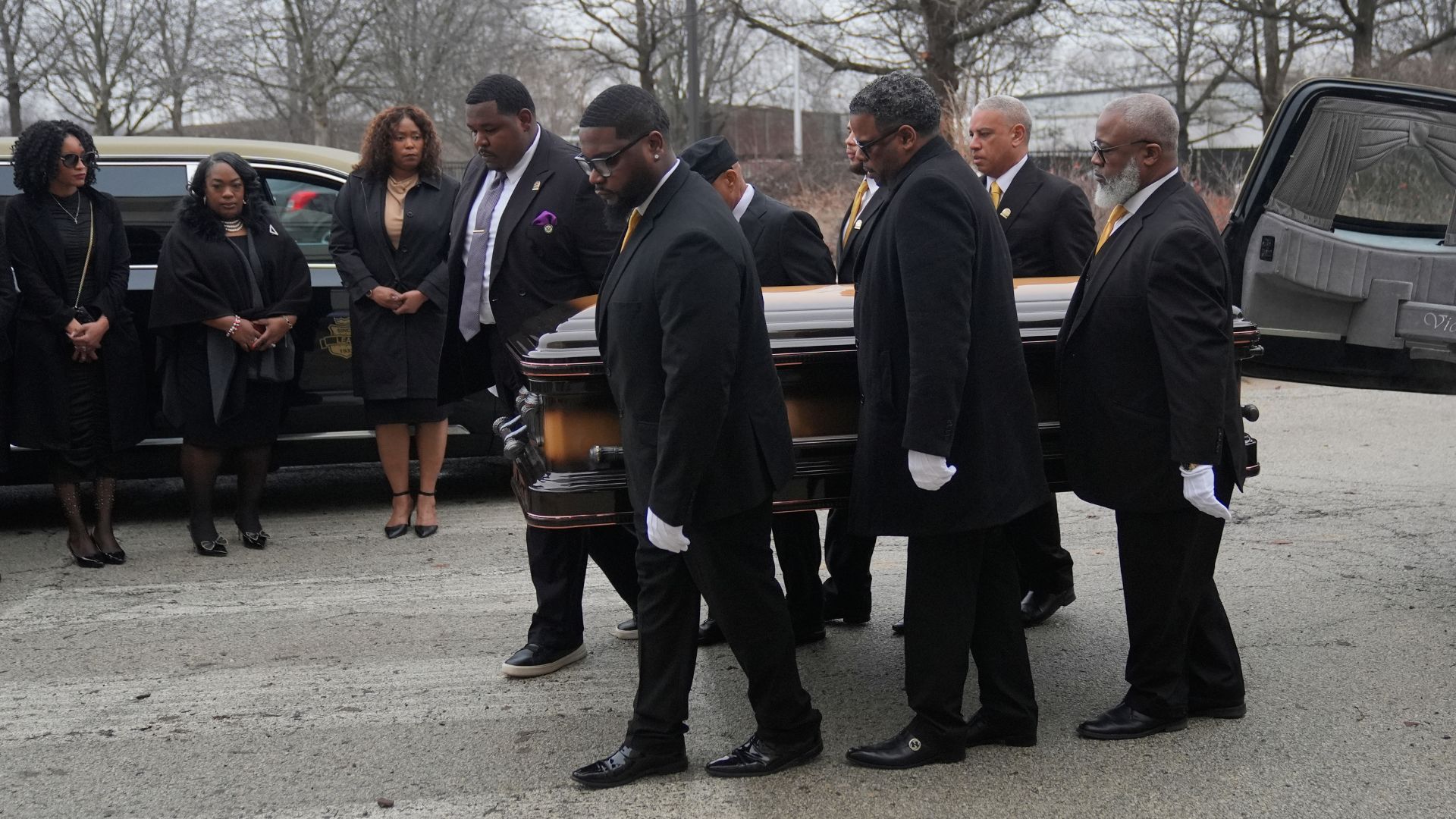 The casket with the Rev. Jesse Jackson arrives for the Public Homegoing Service at the House of Hope in Chicago, Friday, March 6, 2026.