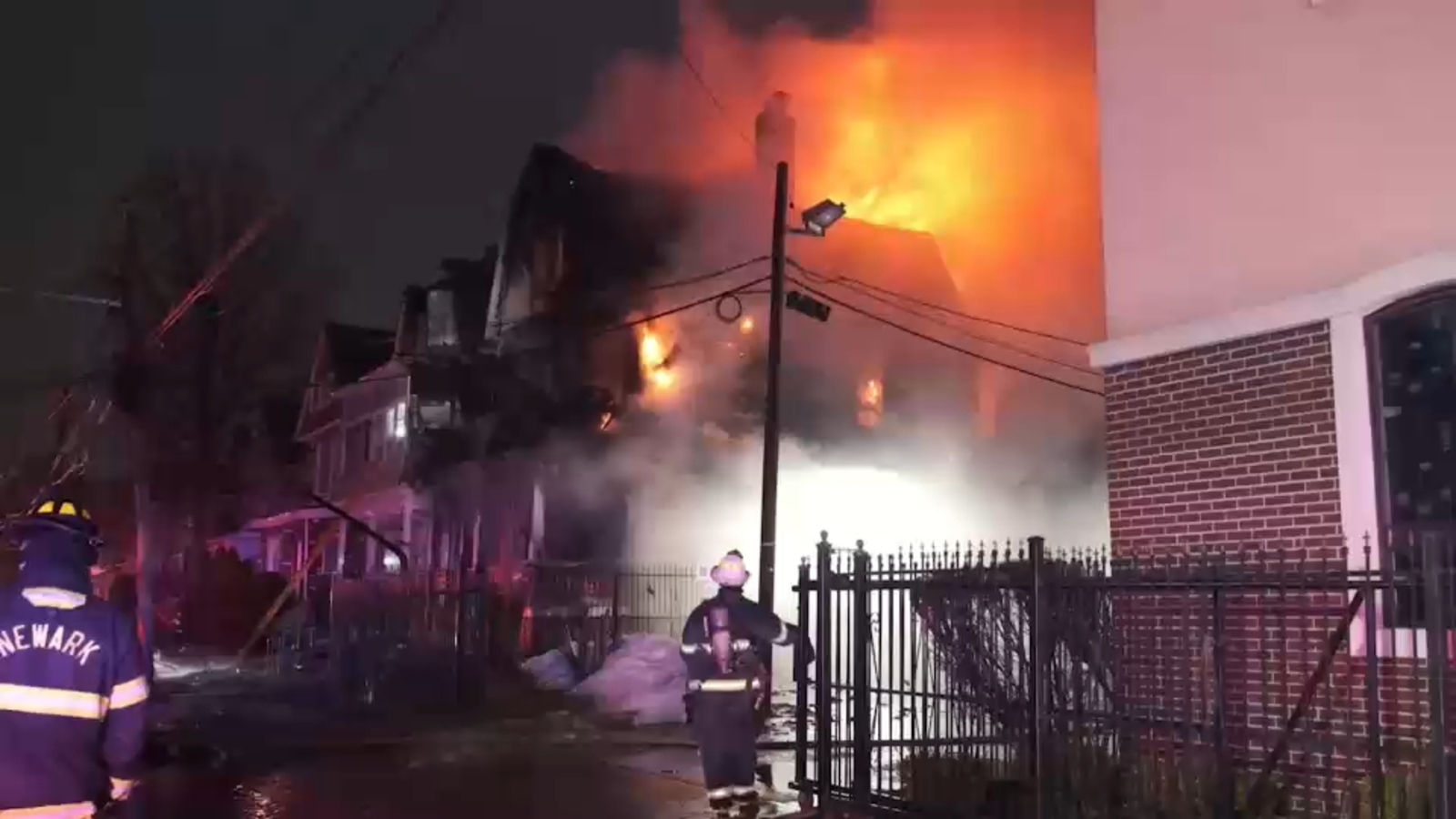 Newark house fire: 18 people displaced after flames rip through NJ home ...