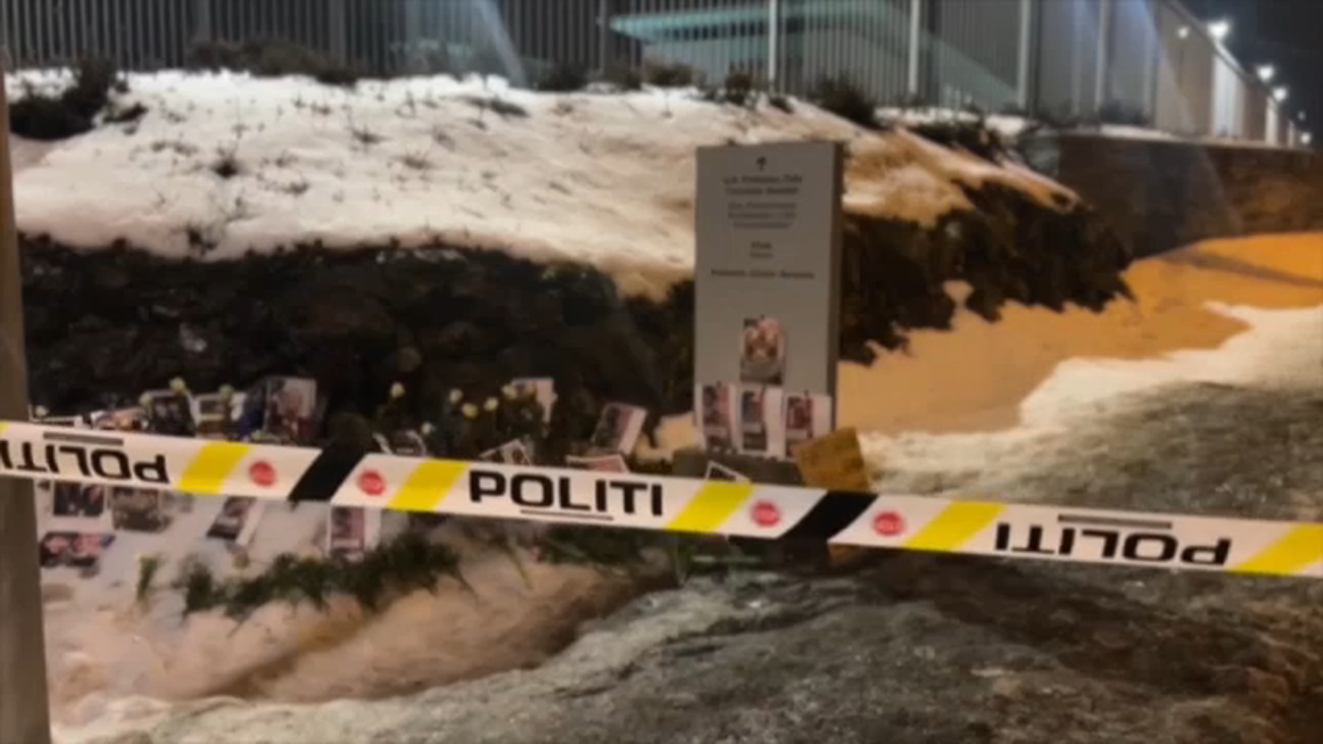 Police investigate a potential explosion outside the US Embassy in Oslo