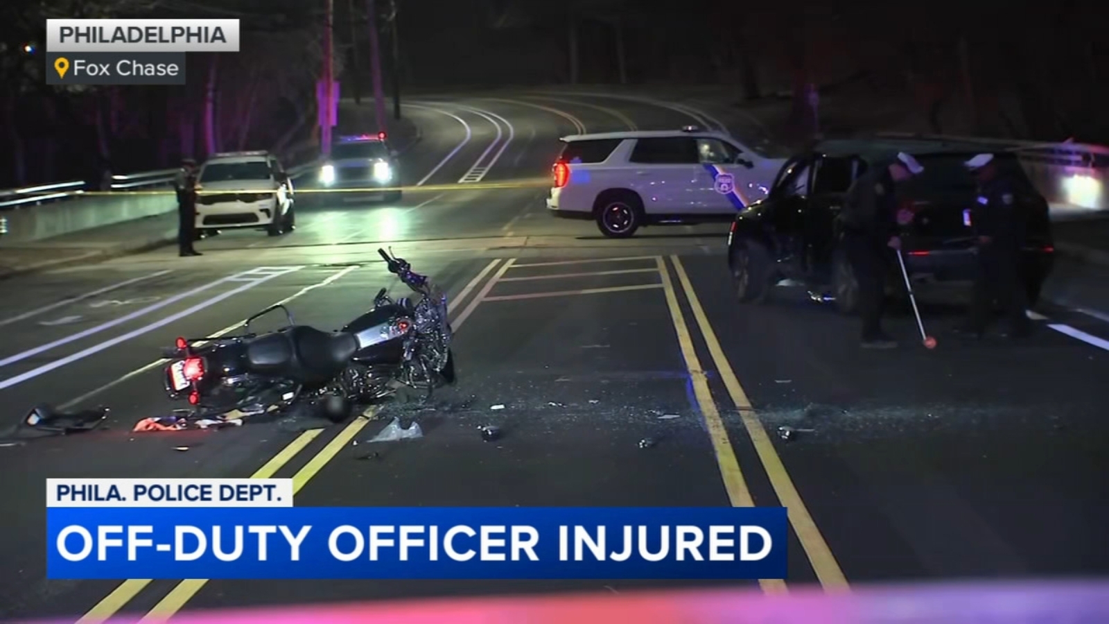 Off-duty Philadelphia police officer seriously injured in motorcycle crash