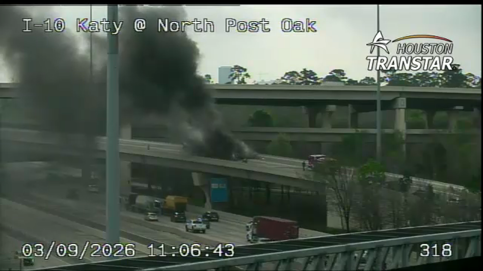 13 Alert Traffic: Truck fire blocking Katy Freeway connector ramp to I-610 West Loop