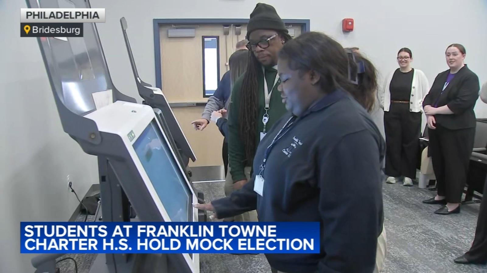 Students at Franklin Towne Charter High School celebrate International Women's Day