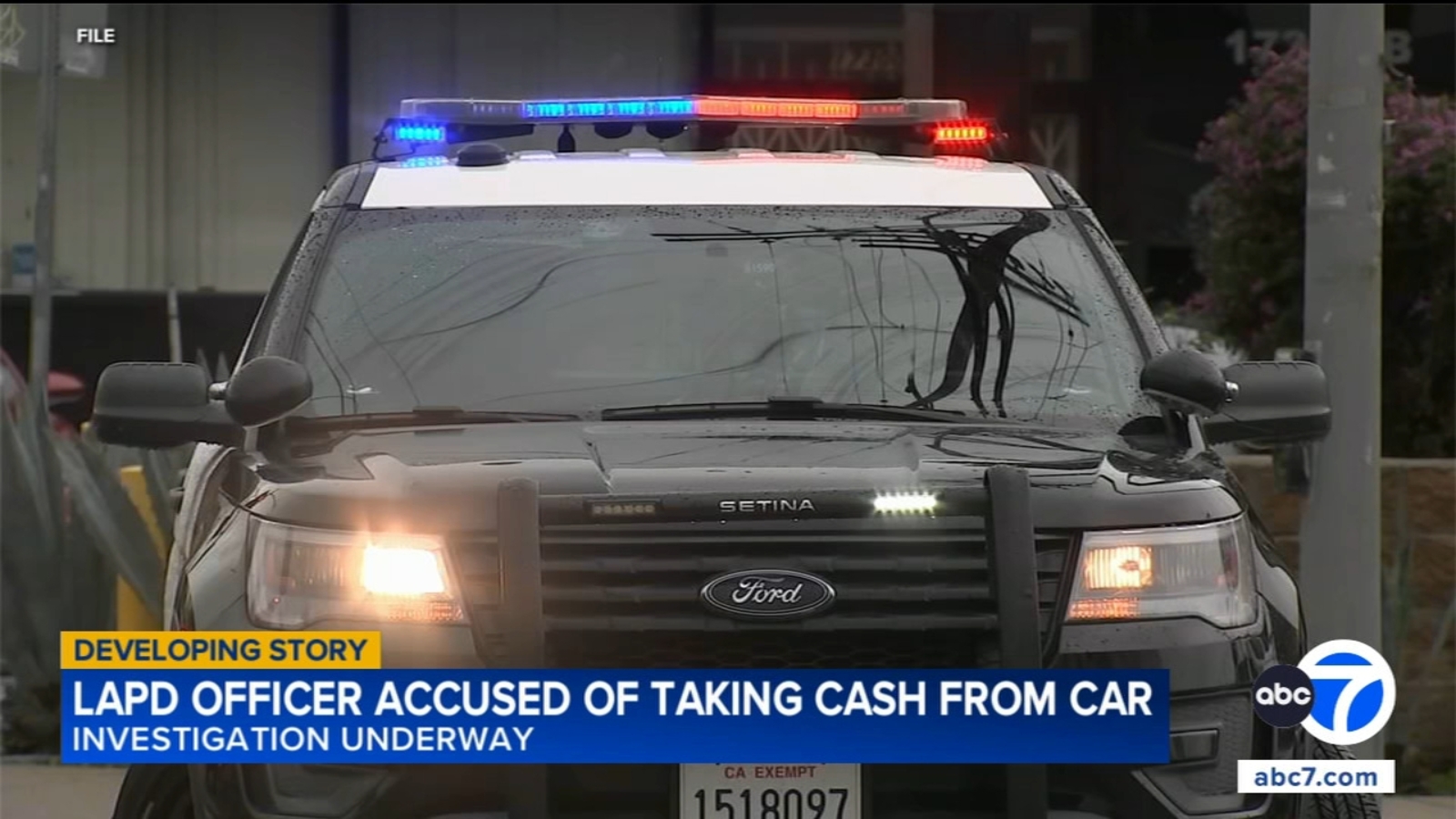 LAPD officer accused of taking $700 in cash from car while responding to service call
