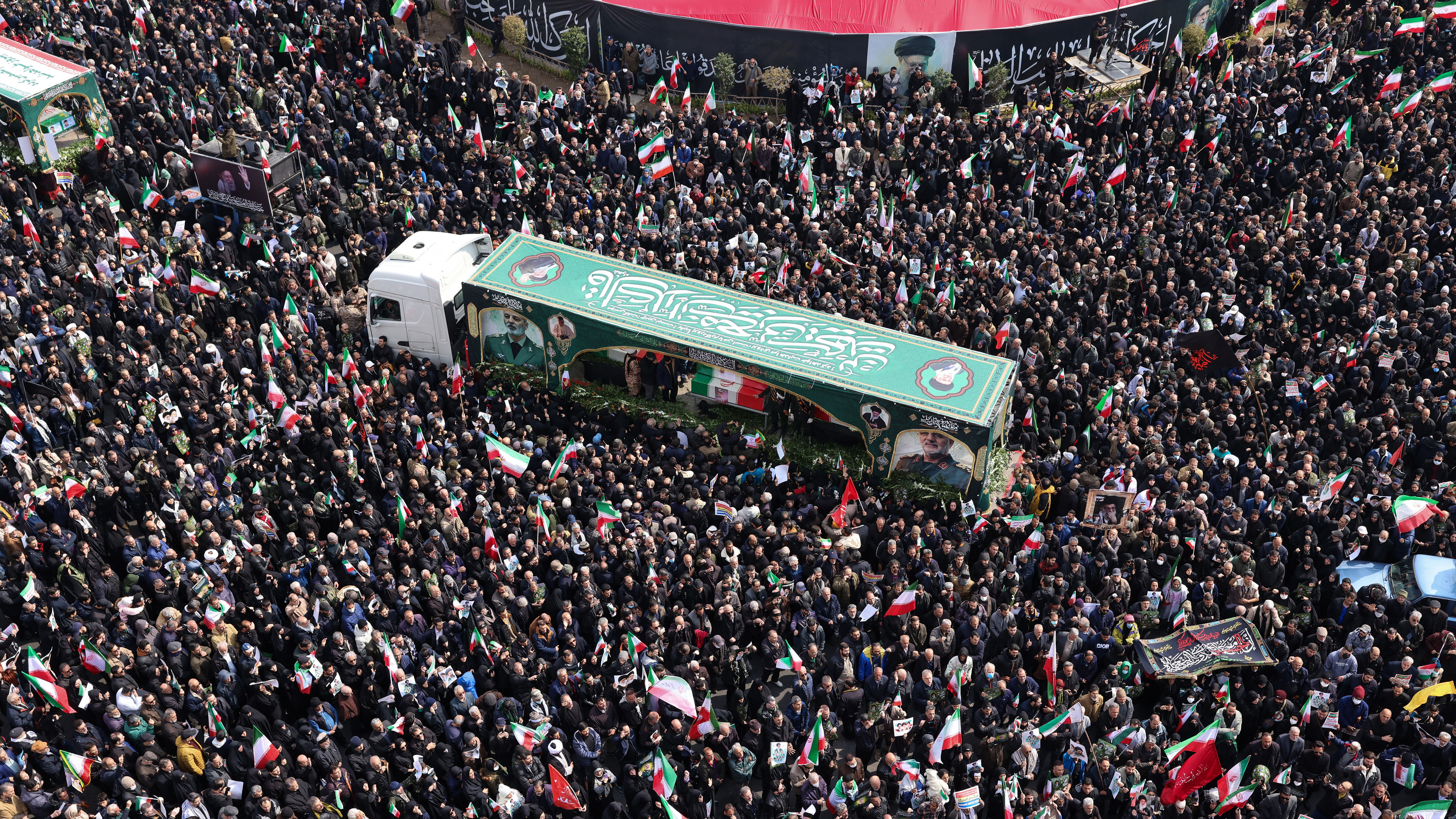 Iranians attend the funerals of Iran's Revolutionary Guards Corps and others killed in the early days of the United States and Israeli strikes on Iran March 11, 2026.