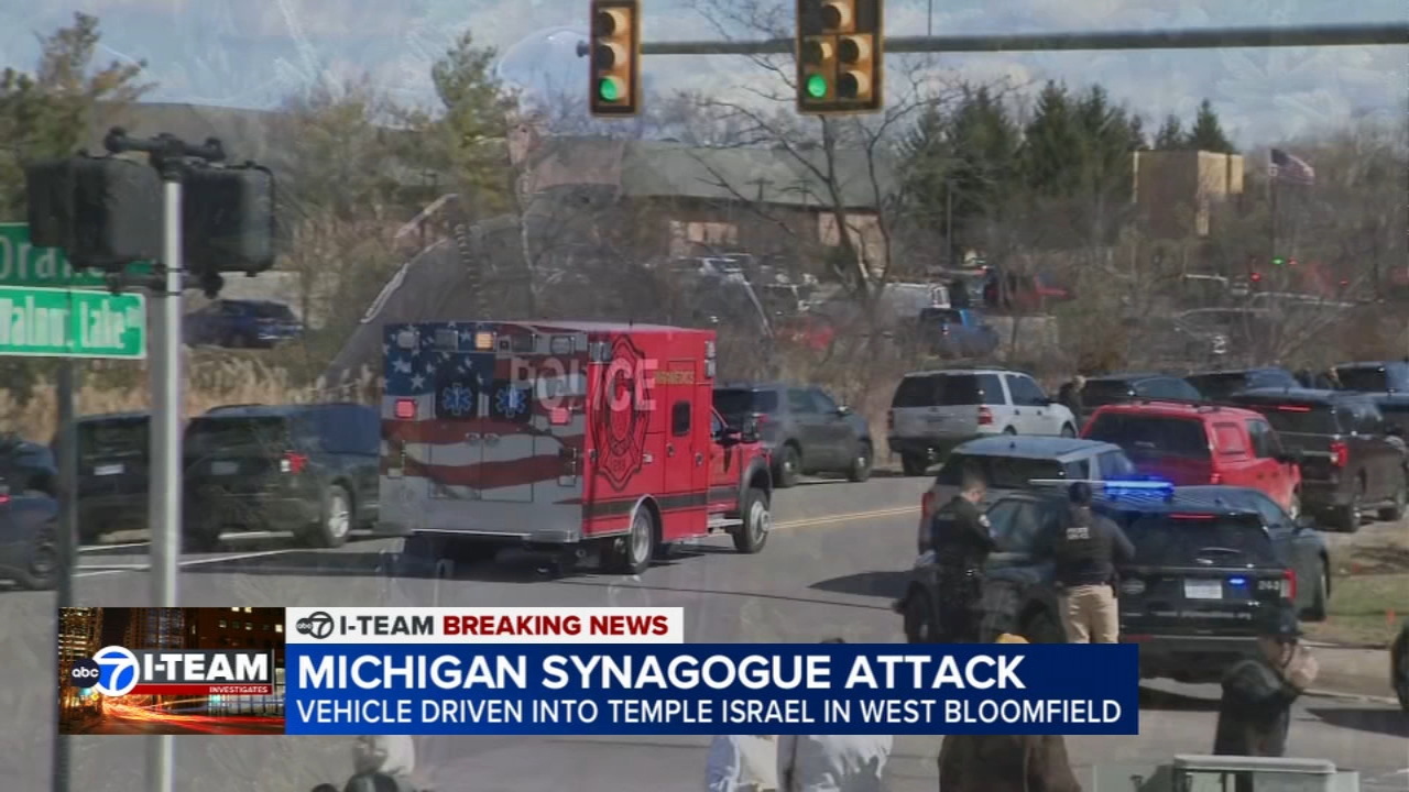 Man dies after ramming truck into Michigan synagogue, shootout with security