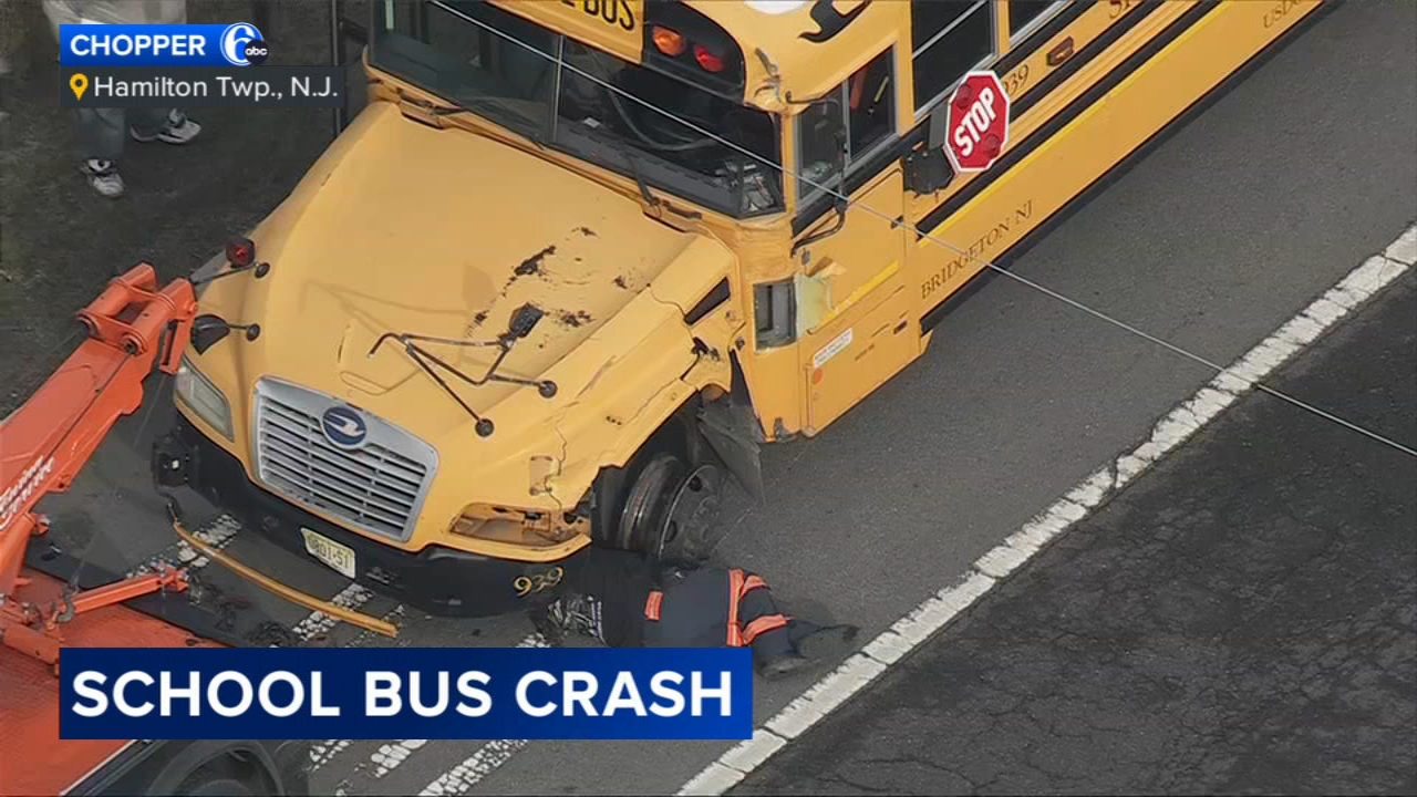 School bus and UPS truck collide in Mercer County, New Jersey