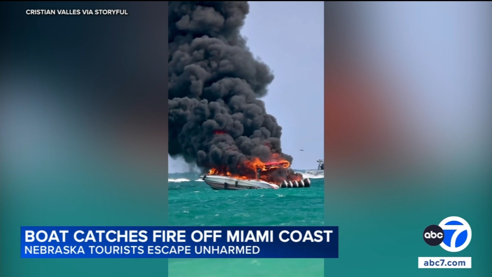 Miami boat fire: Emergency crews rescue tourists from boat on fire off Miami Beach, Florida coast Miami boat fire: Emergency crews rescue tourists from boat on fire off Miami Beach, Florida coast