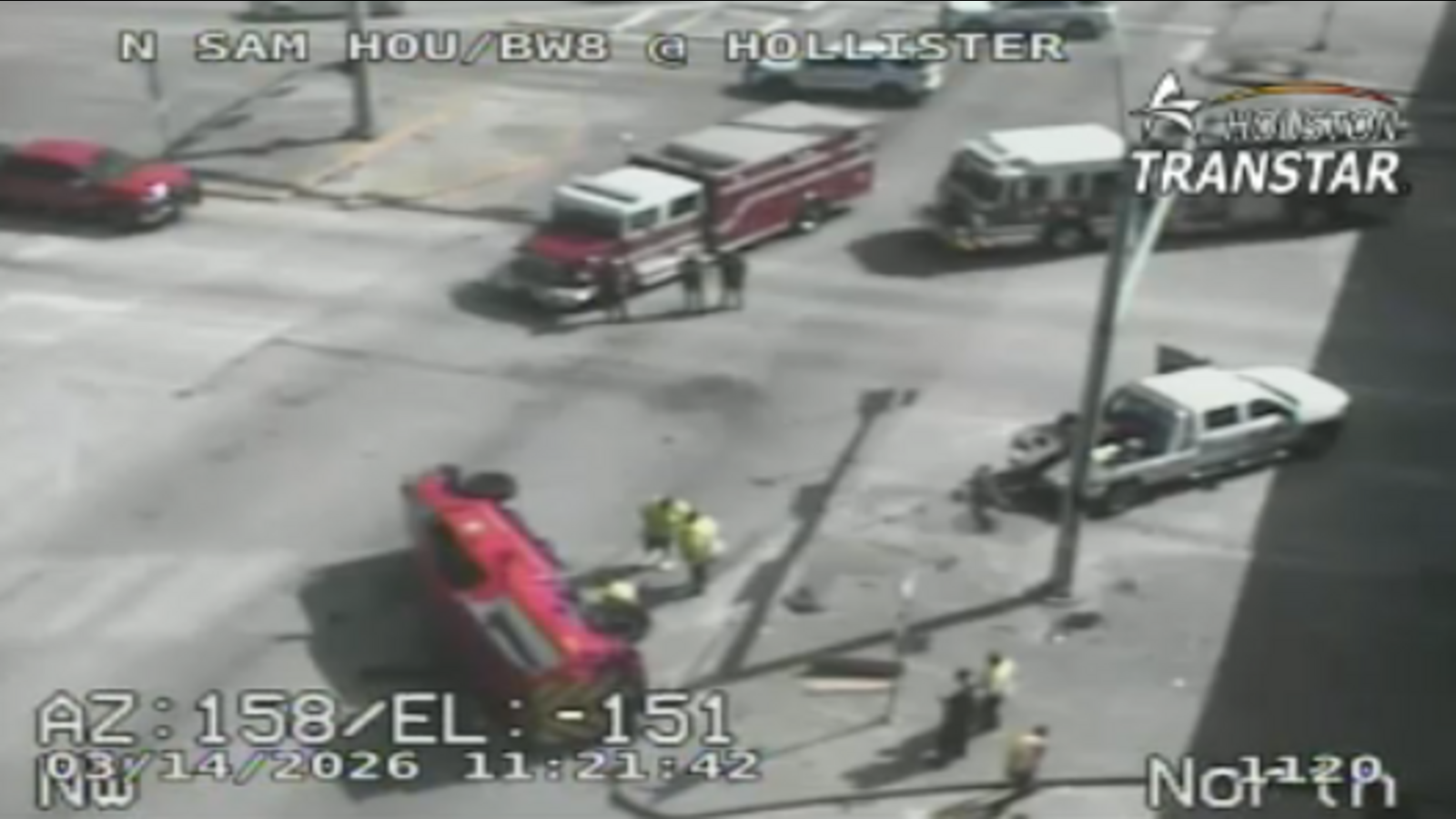 2-vehicle crash on North Beltway feeder road appeared to involve medical vehicle, HCSO says