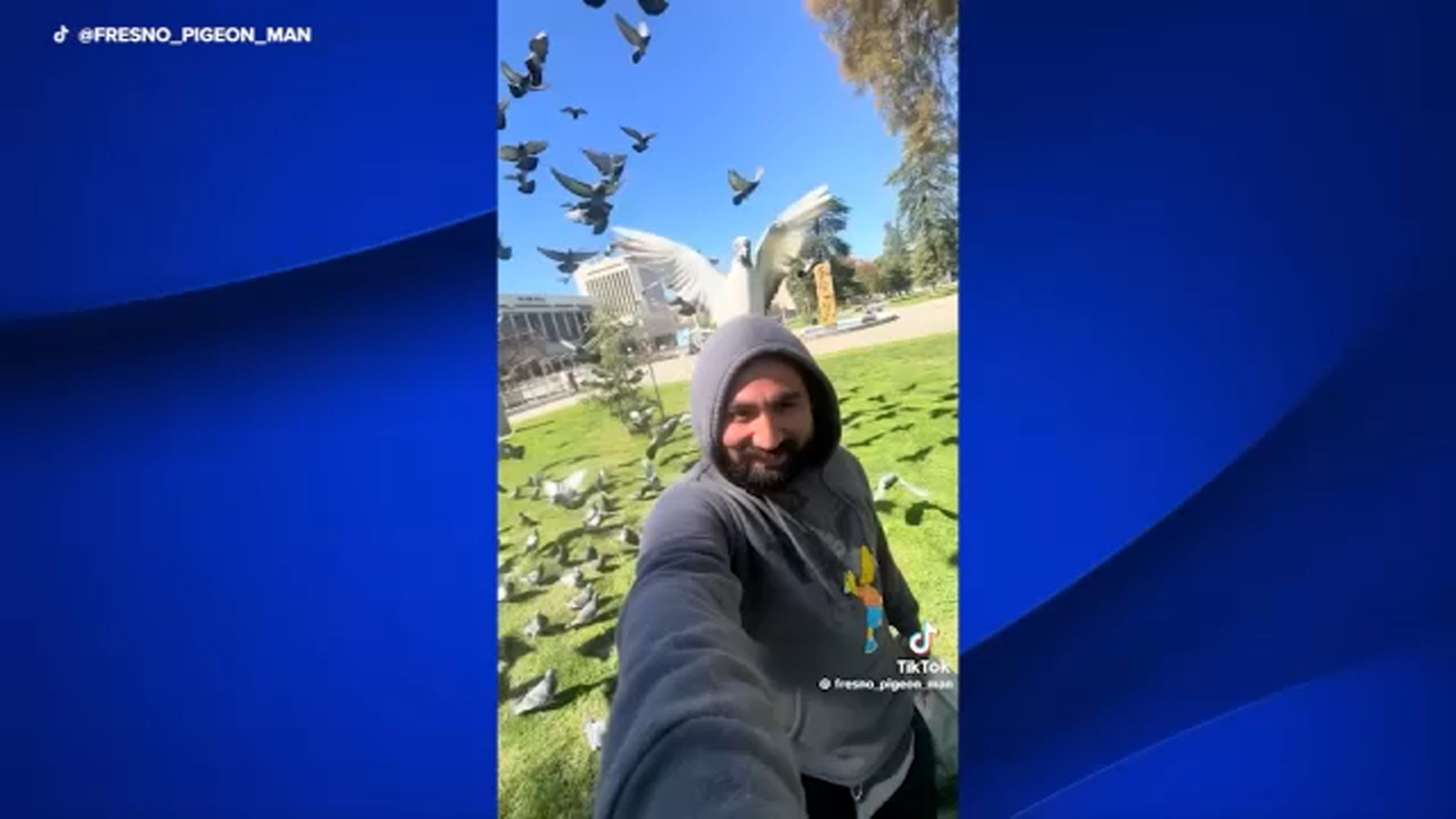 Fresno's pigeon man draws feathered crowd downtown with a whistle